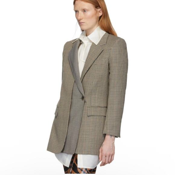 Ports 1961 Wool Houndstooth Blazer Layered Look Size 38 US 6 Fall 2019 Runway - Picture 1 of 16